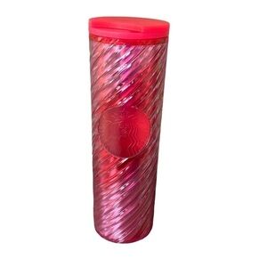 Starbucks 2022 Winter Red Ombré Irridescent Twist 16oz‎ Coffee Tumbler NWT